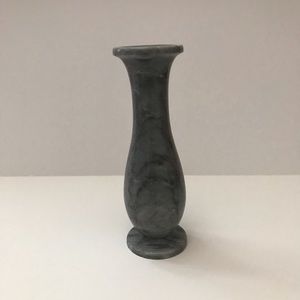 Marble Bud Vase Dark Grey 5.5” Slight Lean Home Decor Natural Stone Minimalist